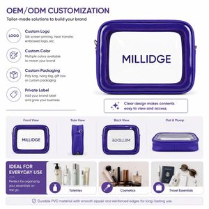 OEM Custom Logo Cosmetic Organizer Bag Frosted PVC <b>Makeup</b> <b>Case</b> Travel Toiletry Pouch Bulk Wholesale Supplier Factory - Product Image 4