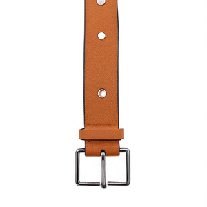 Cinturón plano con hebilla cuadrada de 4 cm, doble pinza, con relieve de PU, para mujeres y hombres. - Product Image 1