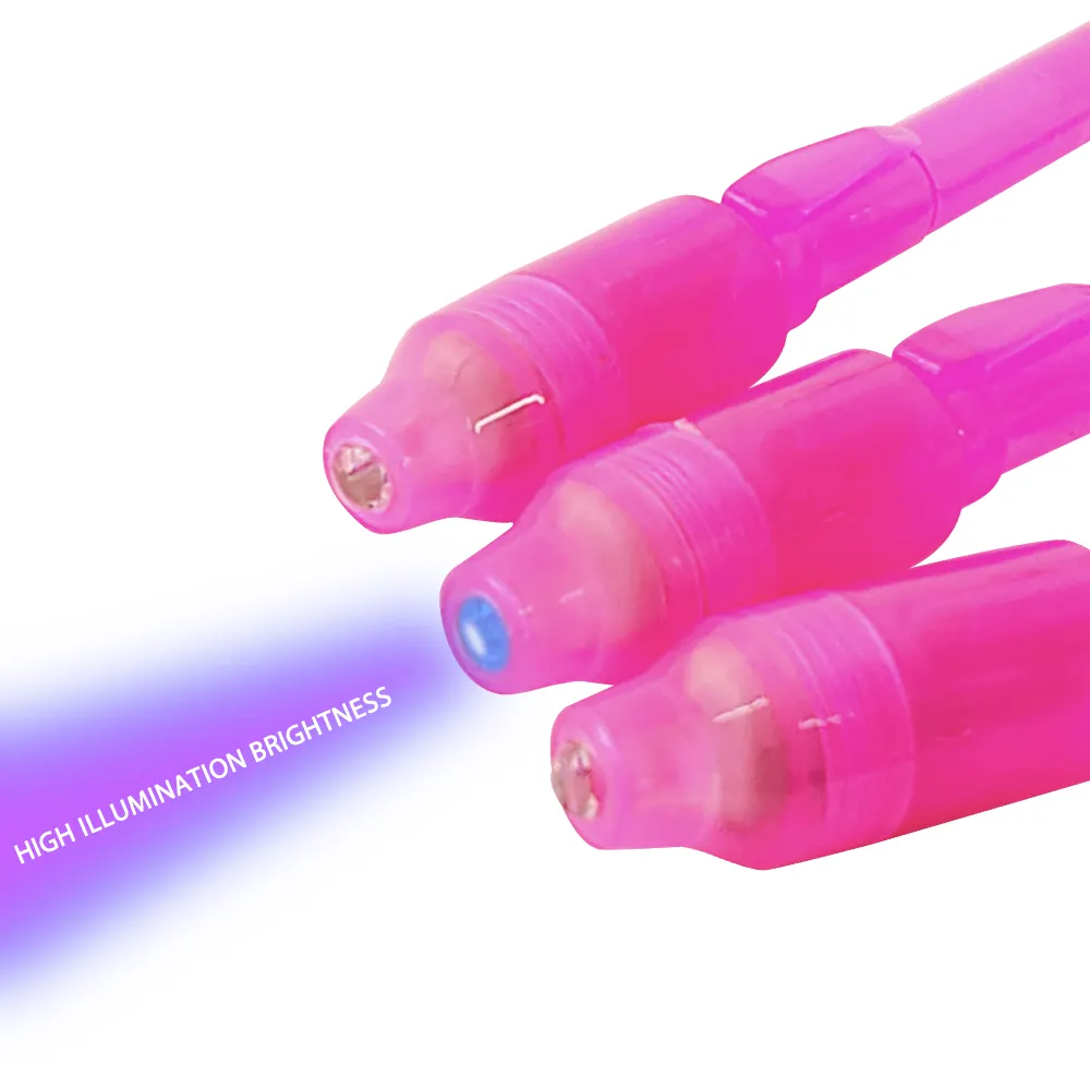 Stylo à encre Invisible magique, stylo à lumière UV avec pointeur Laser, 20 pièces
