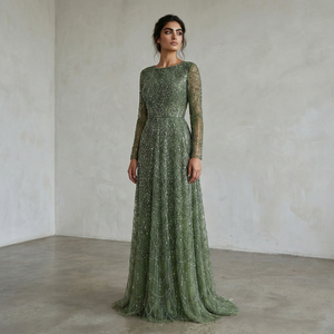 Green Wedding Guest Dress - Elegant Floor-Length Gowns