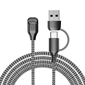 2 合 1 USB Type-C 快速充电线，适用于 Garmin Forerunner 570 970 Fenix 8 7 Pro 6 7X 7S Venu 快速尼龙手表充电线 - Product Image 1