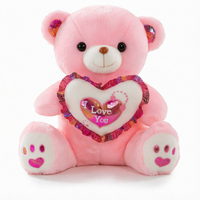 Ours en peluche musical lumineux en forme de cœur, cadeau d'anniversaire pour fille, idéal pour la Saint-Valentin et les déclarations d'amour