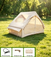 Tente de camping gonflable portable toutes saisons à montage rapide, double couche, une chambre, imperméable, en tissu Oxford, grande taille