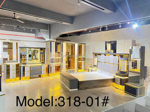 Juego de Muebles de Dormitorio de Lujo Estilo Turco con Cabecera con Espejo Tamaño Super King, Muebles de Dormitorio Clásicos de Madera de Lujo para el Hogar - Product Image 6