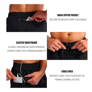 OEM 2 in 1 Breathable <strong>Sports</strong> <strong>Shorts</strong> Quick Dry 90% Nylon 10% Spandex Training Running Double Layer Gym <strong>Shorts</strong> for Men <strong>With</strong> Lining - Product Image 3