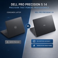 Estación de Trabajo Móvil Dell Pro Precision 5 de 14 Pulgadas, Laptop Empresarial, Computadora Portátil de Alto Rendimiento con Intel Core para Ingeniería
