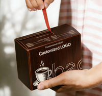 Boîte à café en carton ondulé écologique et recyclable, impression personnalisée, bande détachable pour grains de café bio, sucre, chewing-gum, gelée