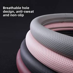 Housse de <span class=keywords><strong>volant</strong></span> de <span class=keywords><strong>voiture</strong></span> de luxe confortable en cuir véritable et PVC, antidérapante, inodore, ajustement universel pour la plupart des voitures, vente en gros - Product Image 6