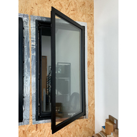 Fenêtre à battant manuelle en aluminium de style américain avec moustiquaire pour maisons, ouverture vers l'extérieur