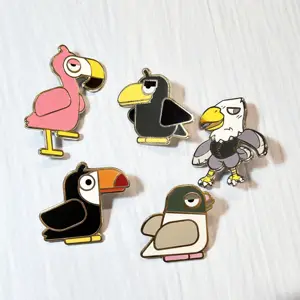 2024 Offre Spéciale kawaii oiseaux épinglette nickelage personnalisé émail dur broche