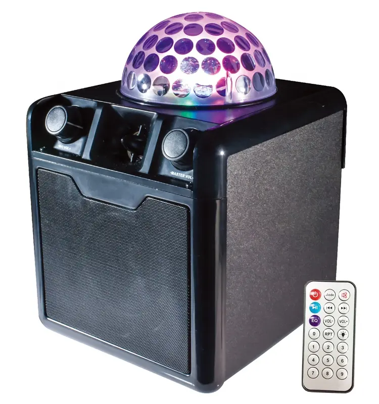 Party-Soundsystem with Disco Ball 15W Powered by DC/AC adaptor Disco Party Light Portable Wireless Speaker