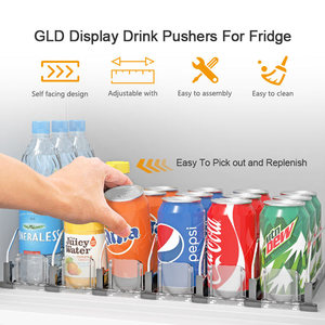 Premium Clear Adjustable <b>Plastic</b> Drink Pusher System for Supermarket Beverage & Can Organization - Product Image 1