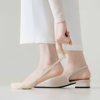 Chaussettes de bateau d'été pour femmes Chaussettes minces antidérapantes incapables de décoller Talons hauts Chaussettes invisibles