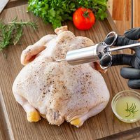 Outil de cuisine pour la viande et la volaille 2 oz en acier inoxydable pour la torréfaction de la viande et de la marinade Accessoires pour barbecue