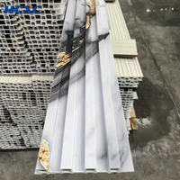 Alternative écologique au bois pour l'intérieur, panneau mural et de plafond en WPC à rainures 3D, revêtement mural intérieur en composite plastique PVC