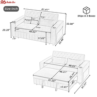 Nuevo Sofá de Estilo Moderno con Respaldo Ajustable, Sofá Cama de 2 Plazas con Espacio de Almacenamiento, Muebles para Sala de Estar