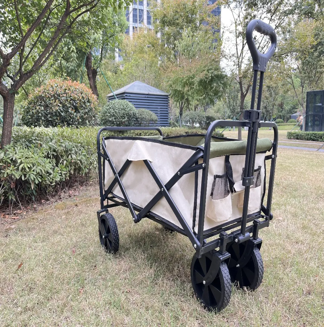 Carro eléctrico utilitario, carro plegable de 4 ruedas, jardín, playa, niños, Carro resistente