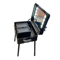 Travel Factory Mallette de maquillage Mallette de maquillage avec pieds Mallette de maquillage sur roues avec miroir lumineux