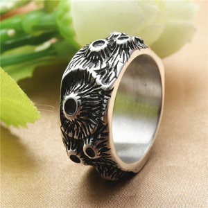 Anillo Volcánico de Acero Inoxidable con Patrón de Llama, Joyería Punk Unisex, Accesorio para Fiestas - Product Image 3