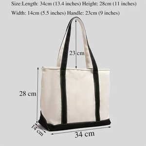 กระเป๋าโท้ทผ้าใบผ้าฝ้ายขนาดใหญ่ปักโลโก้ออกแบบได้ตามต้องการสำหรับสุภาพสตรีกระเป๋าสะพายไหล่สำหรับฤดูใบไม้ร่วงและช้อปปิ้งฤดูร้อน - Product Image 5