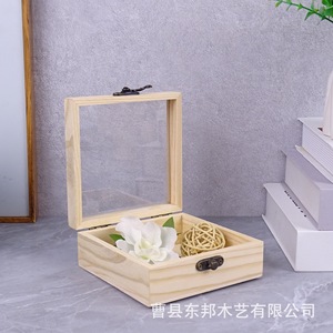Wooden <b>Box</b> Preserved Flower Gift <b>Box</b> Square <b>Pine</b> Handmade Craft Storage <b>Box</b> For Souvenirs - Product Image 3