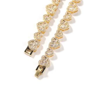 Gelang UWIN 2026 Bentuk Hati Baguette CZ Zirkon Hati 2 Baris Kalung Cinta Wanita Hadiah Valentine untuk Gadis Perhiasan Hip Hop - Product Image 6