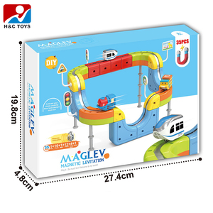35 pièces de jouets éducatifs pour enfants, <span class=keywords><strong>train</strong></span> <span class=keywords><strong>bleu</strong></span> électrique à lévitation magnétique, piste à fentes, avec piles au lithium - Product Image 4