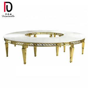 Nhà Máy Bán Buôn MDF Top Vàng Thép Không Gỉ Nửa Vòng Wedding Bàn Ăn - Product Image 1