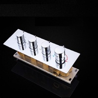 Ensemble de robinets mitigeurs thermostatiques en laiton, pour salle de bains, douche de pluie, à LED, Jets muraux complets, plafond d'hôtel