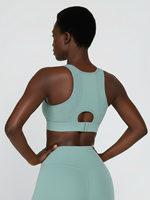 Soutien-gorge de sport antichoc grande taille pour la course à pied, design dos élégant pour femmes - Effet amincissant pour poitrines généreuses, ensemble 2 pièces écologique
