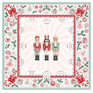 Tapis de Mahjong américain antidérapant avec marqueurs de direction de <span class=keywords><strong>jeu</strong></span>, motif cabane de neige et pin d'hiver - Product Image 3