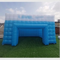 Dôme igloo gonflable mobile de 5 m de diamètre en tissu Oxford blanc résistant à l'eau avec éclairage LED pour fêtes nocturnes en extérieur