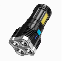 Lampe torche LED multifonctionnelle pour le camping, en stock, étanche IP65, 4 cœurs LED
