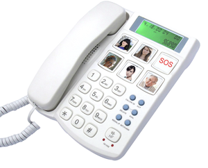 Téléphone à gros boutons pour les personnes âgées Numérotation à une touche pour les malvoyants-Sonnerie amplifiée avec haut-parleur pour les malentendants - Product Image 1