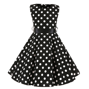 Vestidos para Niñas Estilo Europeo y Americano, Falda con Estampado de Flores y Puntos, Vestidos Retro para Niñas, Ropa Infantil de Algodón - Product Image 1