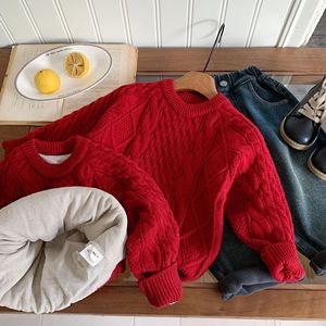 Child Star Circle Childrens Sweater 2025 Winter Retro Cable Knit Round Neck Pullover Warm Knitwear For Girls - Product Image 2