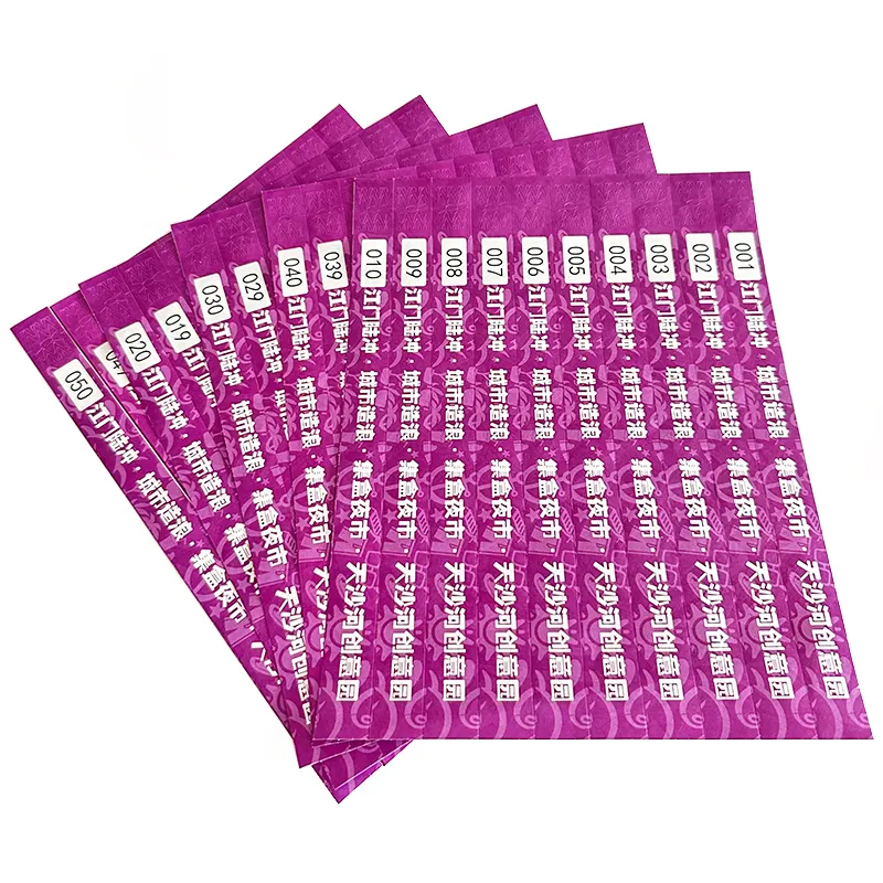 Papieren Polsbanden Op Maat Logo Gebruiken Eenmalig Wegwerpbedrukte Tyvek-Polsbandje Met Serienummers