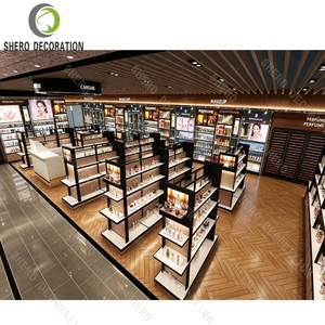 Luxury Perfume & Skincare Display Rack Black Frame Gondola Shelving Backlit Wall Display Unit Retail Cosmetic Shop Fitting - Product Image 5