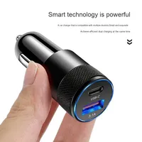 Mini Chargeur de Voiture Canon 3.1A USB+PD ABS+PC Tête de 15W Sortie Port Type-C 5V/3A Emballage Boîte Vente en Gros Transfrontalière