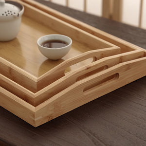 Bamboo Rectangular <b>Tray</b> <b>Tea</b> <b>Tray</b> Household Wooden Teacup Holder Fruit Plate Solid Color Hotel Coffee <b>Tea</b> Serving <b>Trays</b> - Product Image 4