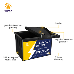 WIREN W12120 <b>12V</b> 120Ah Marine <b>Battery</b> Yacht Boat Ship <b>Deep</b> <b>Cycle</b> Solar Storage UPS 6000 <b>Cycles</b> -20C~60C - Product Image 4