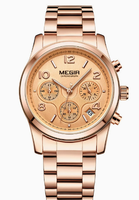 Montre-bracelet pour femme MEGIR 2057, mouvement à quartz, or rose, acier inoxydable, étanche, montre de marque pour femme