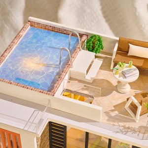 <span class=keywords><strong>IIE</strong></span> CREATE Kit de Casa de Madera 3D para Armar, Miniatura de Villa Vacacional con Piscina para Niños y Adultos - Product Image 2
