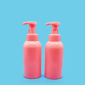 زجاجة رغوة وردية 500 مل من البلاستيك pet زجاجات رغوة الرموش فارغة بمضخة رغوة لغسول الوجه زجاجة غسول لوشن