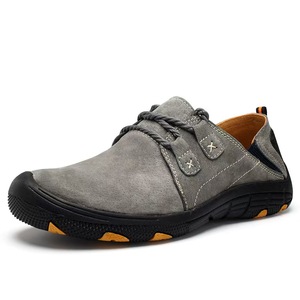 Chaussures décontractées d'extérieur en cuir véritable pour hommes, avec embout anti-collision, antidérapantes, respirantes, pour la randonnée et le travail - Product Image 6