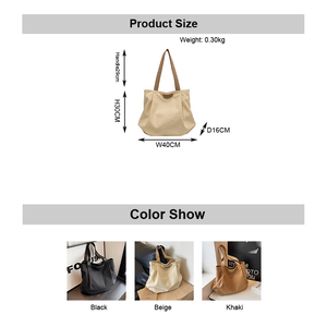 New Trendy Canvas Handbag Korean Large Capacity Simple Shoulder Tote Cross Body <strong>Bag</strong> Versatile Casual Out Going Women - Product Image 3