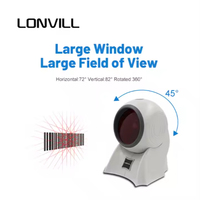 LONVILL Scanner de codes à barres de bureau 2d Scanner de codes à barres filaire 2d à vendre, mini lecteur de codes qr avec USB sans fil