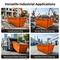 Bac de chantier sur mesure à vendre : Conteneur à benne basculante en acier pour le recyclage des déchets de démolition et de jardinage