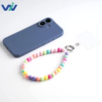 Lanière de téléphone crossbody en perles acryliques mignonnes pour iPhone porte-clés en plastique robustes et durables avec embellissement de perles