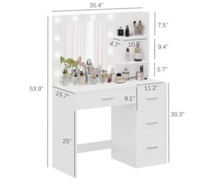 <span class=keywords><strong>Tocador</strong></span> Sencillo con Espejo y Lámpara, Mesa <span class=keywords><strong>de</strong></span> Estudio, Dormitorio, Moderno, Minimalista, <span class=keywords><strong>Pequeño</strong></span> - Product Image 6